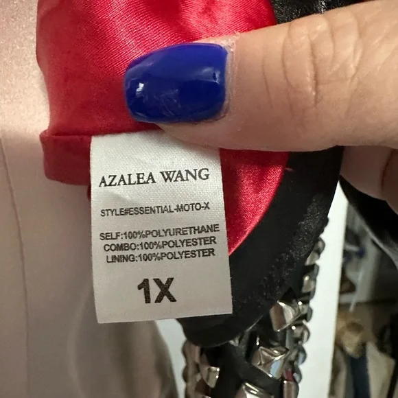 Azalea Wang Essential Moto black studded vegan leather jacket in 1X. NWOT. - Picture 12 of 16